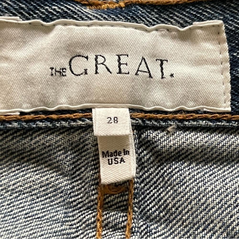 The GREAT. Faded Blue The Kick Bell Jeans Flare Denim Jeans (28x28) - Picture 13 of 15